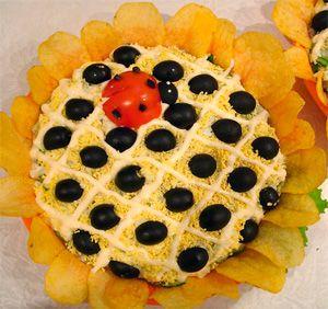 Dorschleber-Sonnenblumensalat