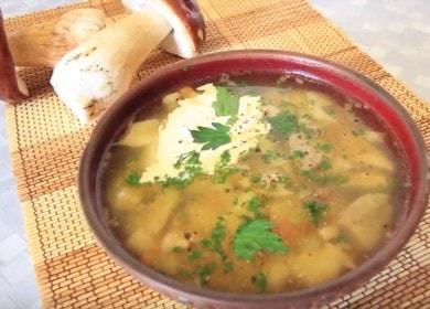Αρωματική σούπα μανιταριών πορτσίνι: συνταγή με φωτογραφίες βήμα προς βήμα.