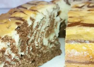 Ang Zebra cake sa kefir - isang napakadaling recipe