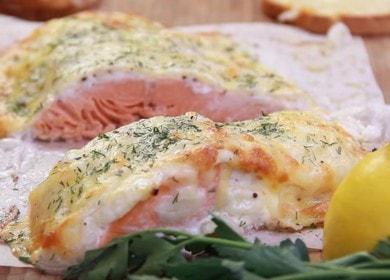 Masarap na salmon sa oven: isang recipe na may mga hakbang-hakbang na mga larawan.
