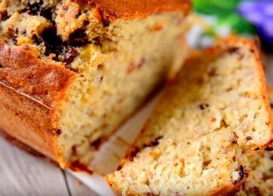 Banana muffin na may mga almendras at tsokolate - maghurno sa oven