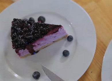 Ang Blueberry cheesecake nang walang baking - isang universal recipe